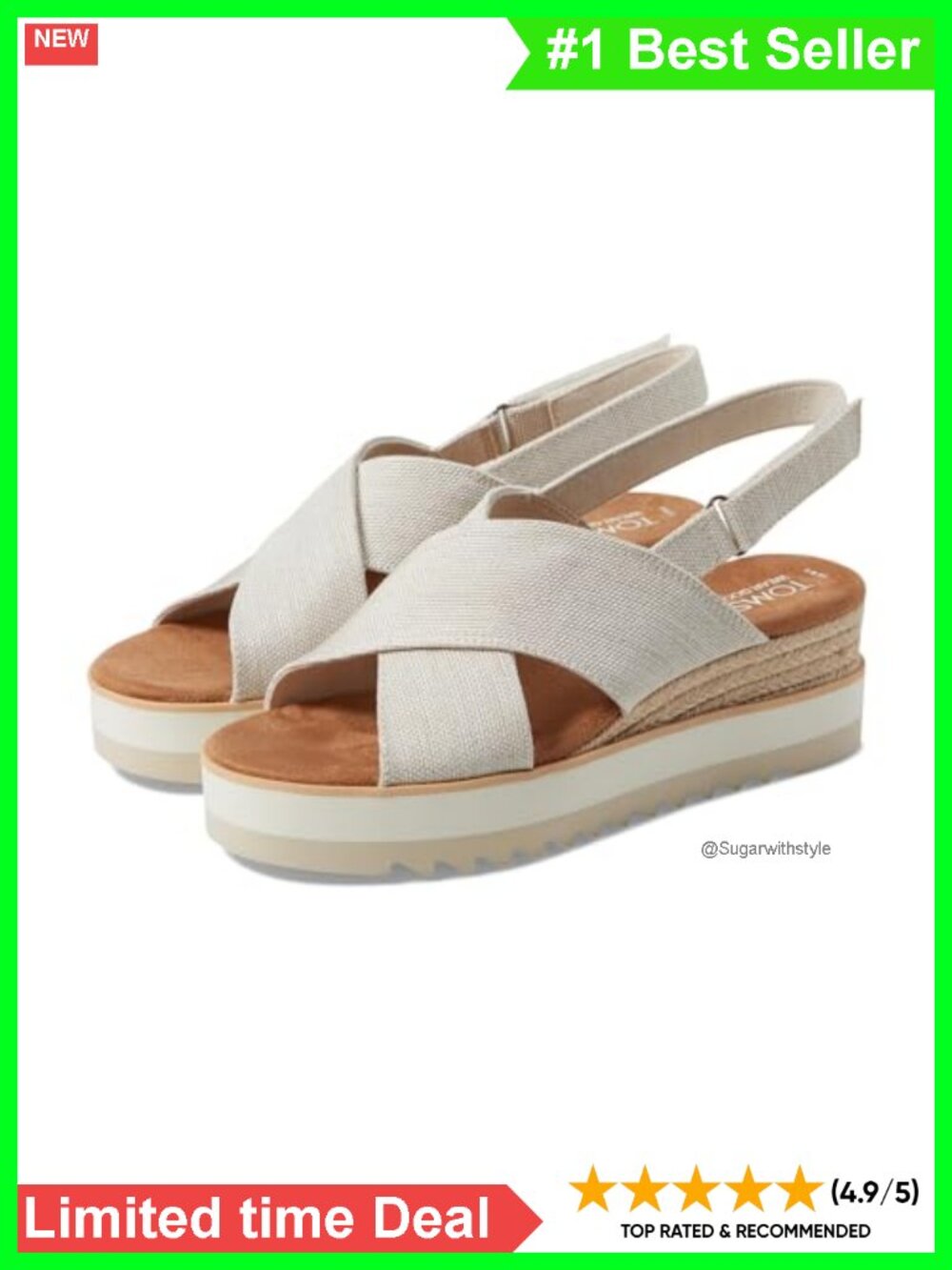 Women's Diana Crossover Platform Sandals Yarn-Dyed Textile Comfort Wedge